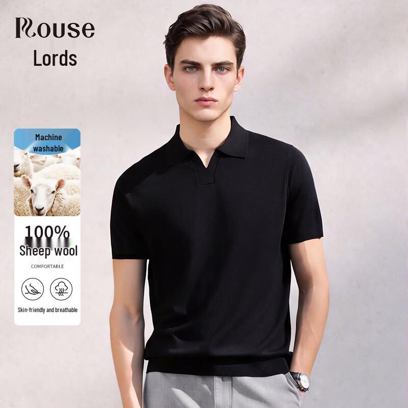 ROUZE Men s 100% Fine Wool Machine Washable Knit Polo 50
