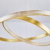 Ceiling Lamp Hanging Chandelier Led + Remote Control 43W 80/60Cm 2 Rings Gold