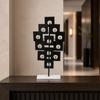 Geometric Sculpture with Marble Base Freestanding for Living Room, Office