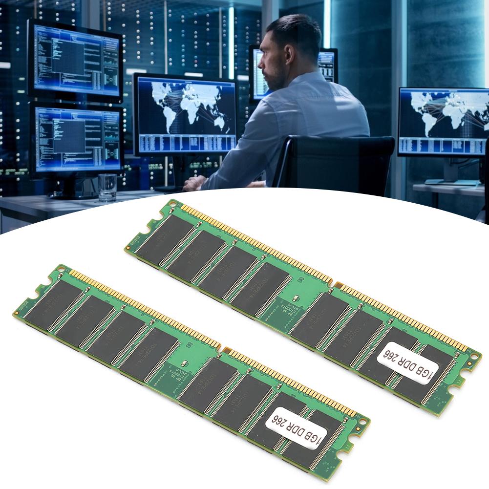 2Pcs Memory Module Desktop Full Compatible DoubleSided 16Grain DDR 1GB 226Mhz PC2100