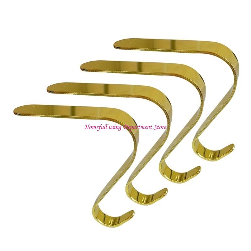  Christmas Stocking Hangers Metal Hanging Hooks for Fireplaces Accessories Mantel Ornaments Holders Party Supplies