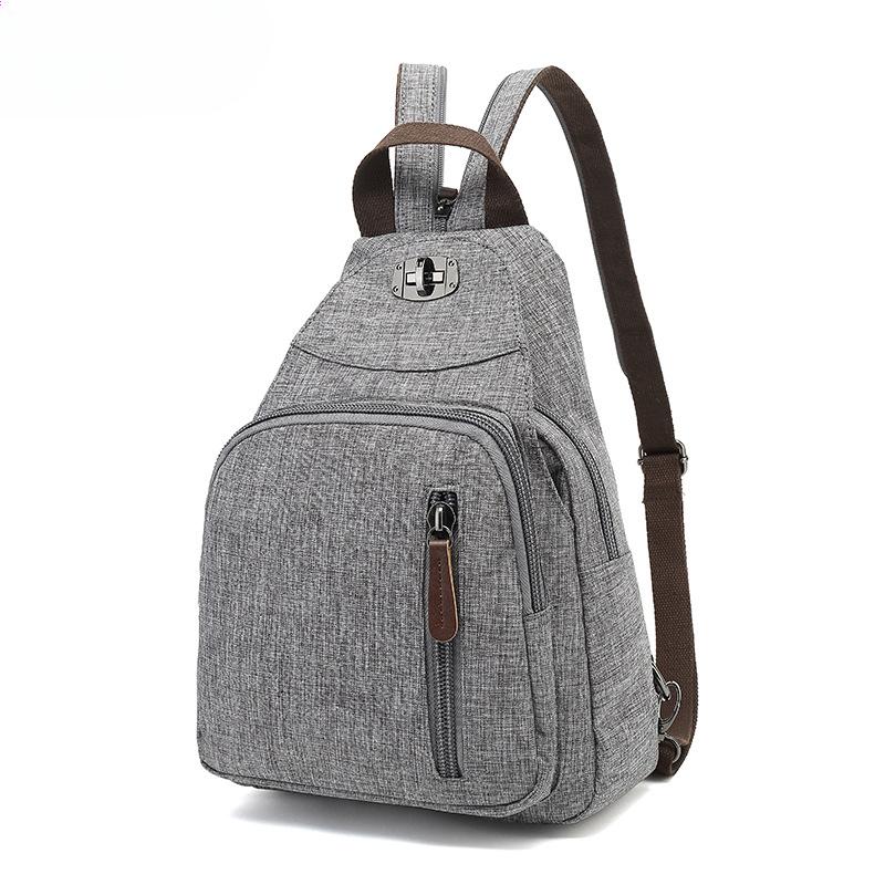 Backpack Men's and Women's Outdoor Leisure Travel Small Backpack Elegant Nylon Dual-purpose Chest Bag Light Student Backpack