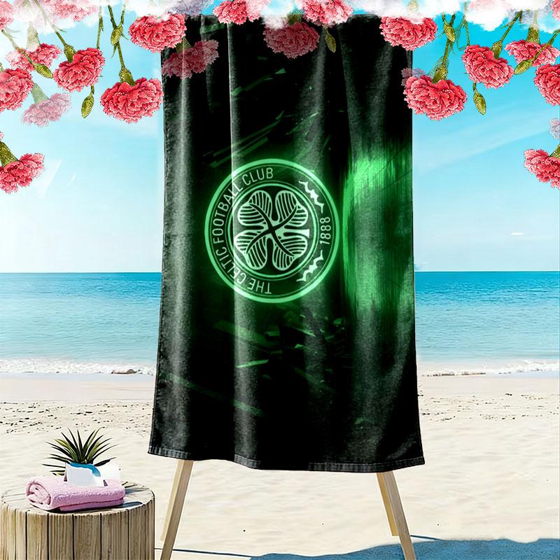 Asciugamano da Spiaggia Stampa Celtic Football Club, Asciugamano Grande Morbido Asciugatura Rapida per Spiaggia Campeggio Nuoto