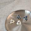 S925 Silver Needle New Trendy Japanese and Korean Temperament Earrings Texture Warm Triangle French Retro Earrings Women's Earrings Factory