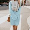 Fall Winter Women's Long Sleeve Loose Knit Fleece Maxi Dress