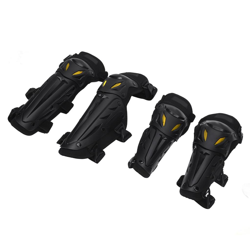 Motorcycle Knee Shin Guard Pads with Elbow Guard Adjustable Elastic Strap Motocross Knee Protection Armor for Dirtbike