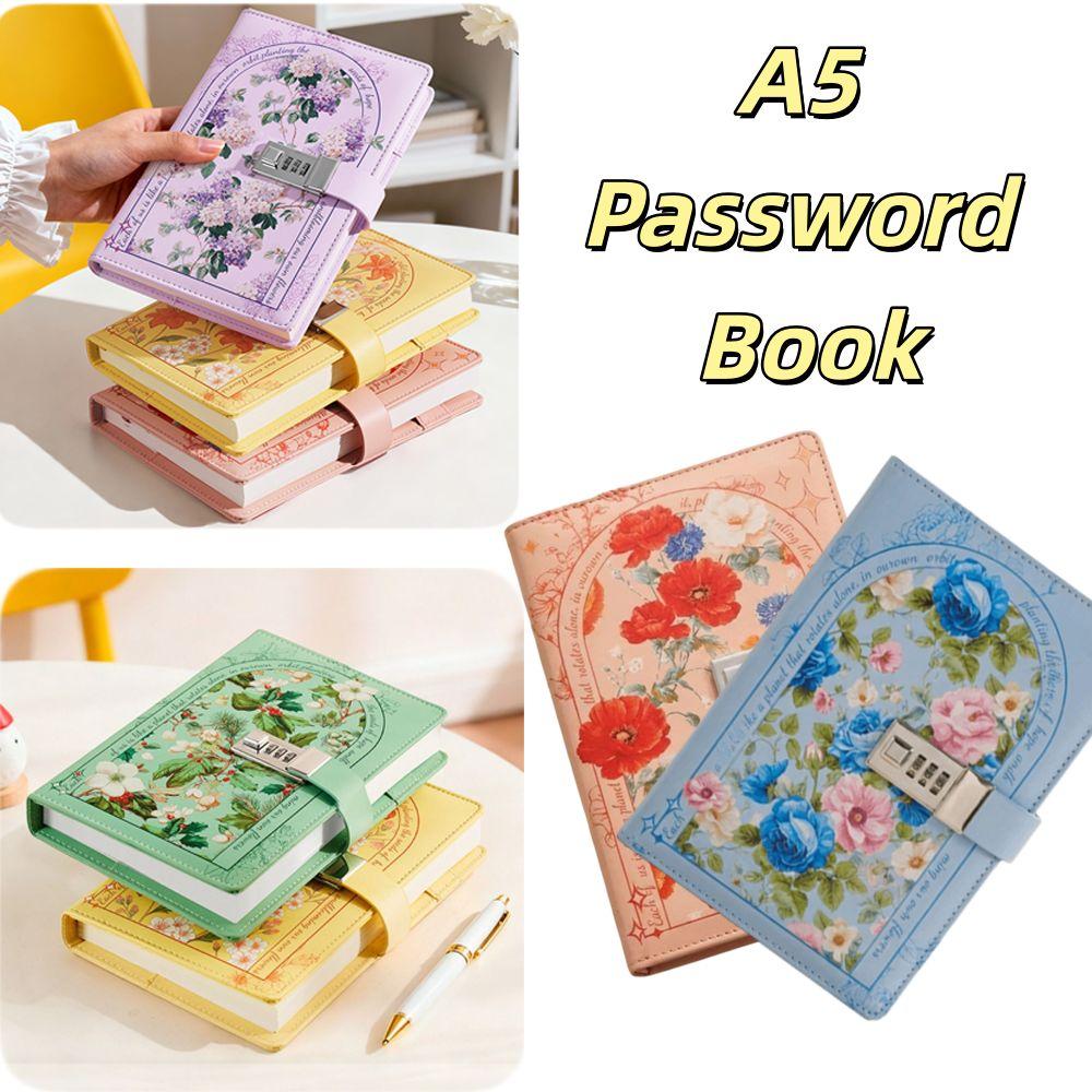 Simple Elegant Appearance A5 Notebook Secure Lock Design Journal Insert Pocket  Study Work