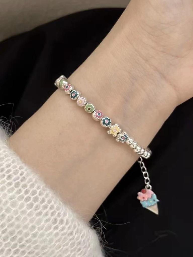 Elegant Geometric Flower Bracelet For Women Sweet Fresh Style 2024 Summer