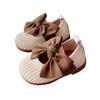 Bebes Soft Sole Baby Shoes 2025 Spring New Korean Bow Baby Girl Shoes Princess Leather Shoes Breathable Walking Shoes Zapatillas