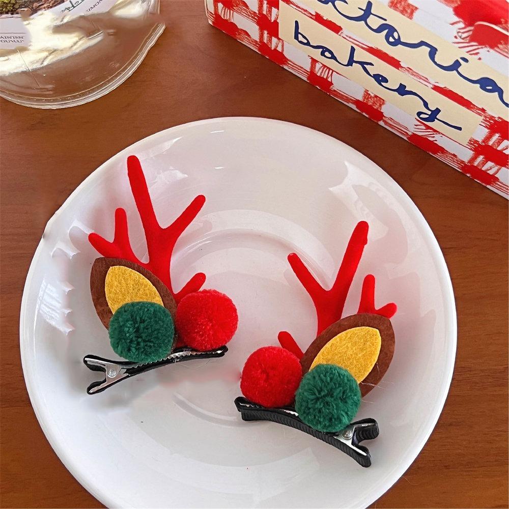 

1 pair Bowknot Children Deer Antler Hair Clip Sequin Christmas Hat Headabnd Merry Christmas Decor style 5