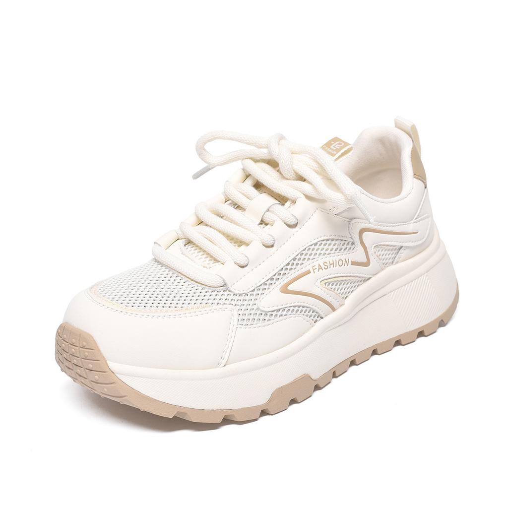 Sneakers Women's Mesh Breathable Little White Shoes Thick-soled Comfortable Casual Travel Shoes Women
