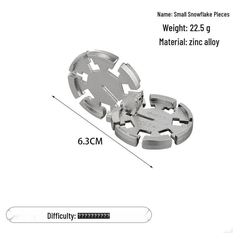 Zinc Alloy Kongming Puzzle Lock: Disentanglement Ring Educational Toy