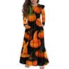 Girls' Tiered Ruffle Dress Halloween Day - Long Sleeve Printed Maxi With Pockets