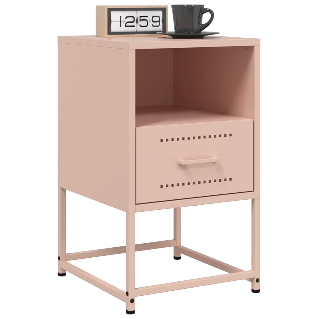 Nightstands 2 Pcs Pink 36 X 39 X 60.5 Cm Steel