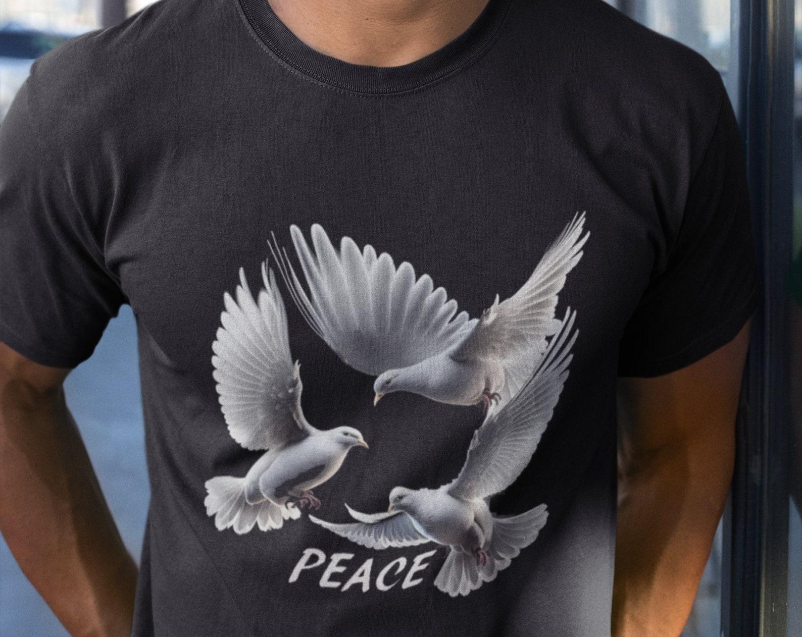 Peace Dove T-Shirt: Unisex Heavy Cotton Graphic Tee 4XL
