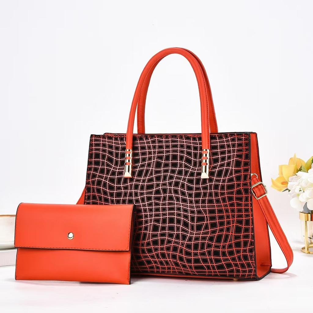 Luxury Design Tote Bag for Women, Leather Business Office Work Commuting Female Shoulder Bag with Small Clutch Handbag Purse