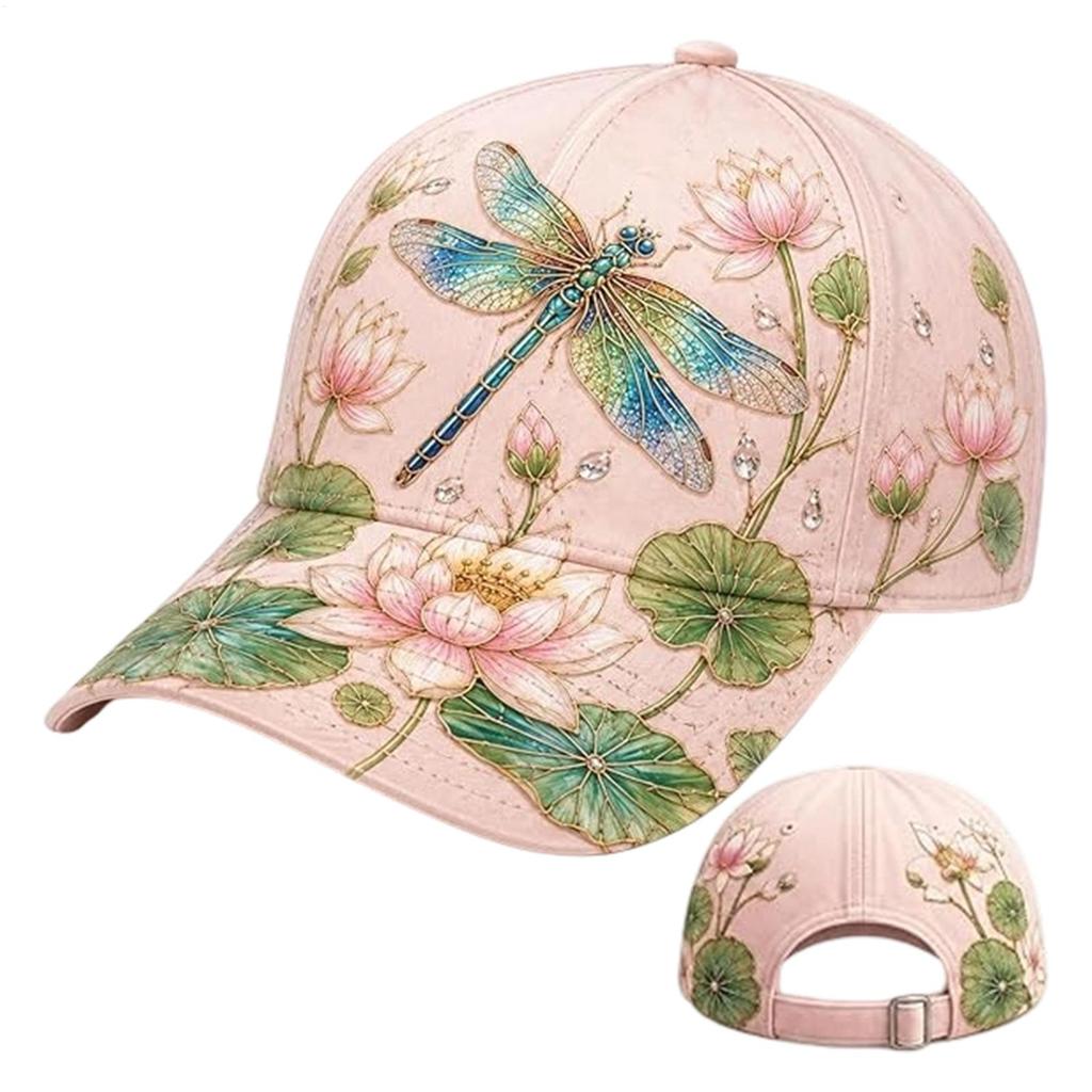 Breathable Garden Morning Cap Adjustable Animal Pattern Sports Sun Hat Soft Cotton Hummingbird Flowers Baseball Cap Outdoor