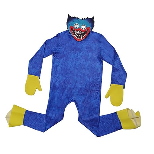 [Milky Time] Poppy Playtime Huggy Wuggie Kissy Missy Cosplay Halloween Kids (Huggie Wuggie, 130cm)