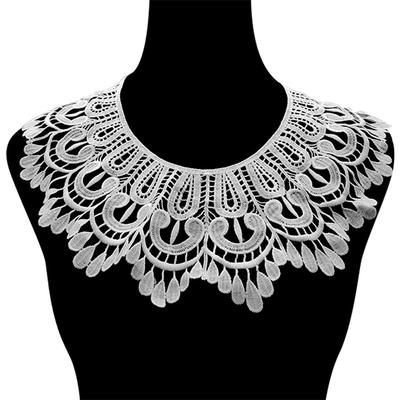 White Neckline Lace Collar Fabric Applique Trims Hollow Fake Collar DIY Craft Dress Clothing Accessories Decor Sewing Supplies