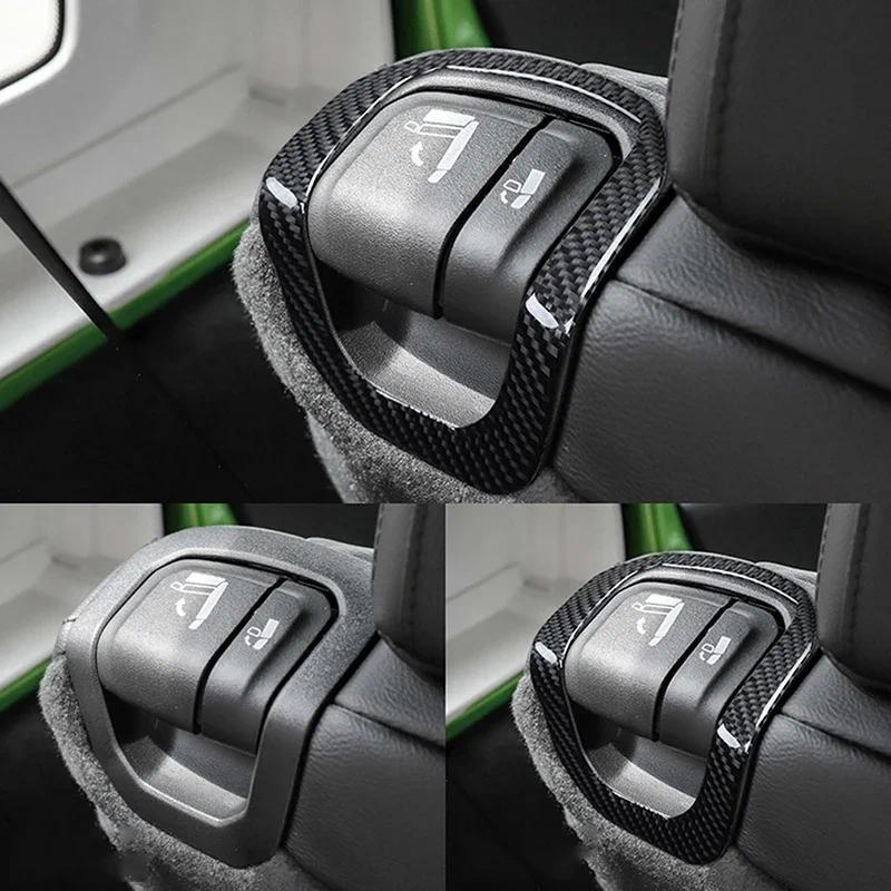 2 Pcs Car Carbon Fiber Rear Seat Switch Bezel Trim for Jeep Wrangle JL Gladiator JT 2018-2021 Accessories