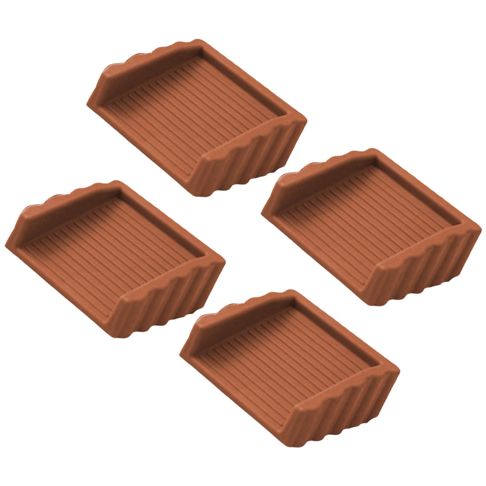 

4Pieces Practical Door Stoppers Wedges Crafted from High Strength Rubber Materials for Effective Windproof Resistance кофейный