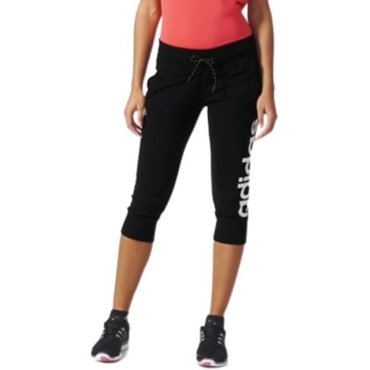 adidas Gestrickte Jogginghose Damen Schwarz Moderate Bündchenhose AJ4586