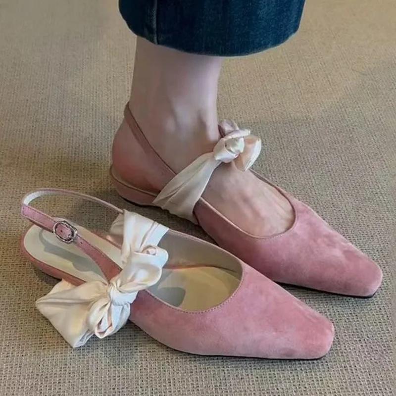 

Fashion Square Toe Women Flats Sandals Shallow Casual Shoes Cozy Walking Woman Slippers Summer 2025 New Trend Brand Women’s Zapatillas 35 розовый