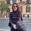 Korean Chic Striped High Neck Slim-Fit Knit Top for Women - Autumn/Winter Flattering Inner Wear with Unique Design.