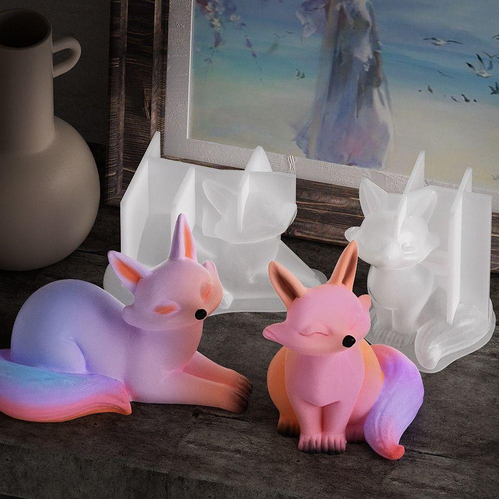 DIY Craft Cartoon Fox Mold Silicone Scented Candle Mold New Art Wax Mould