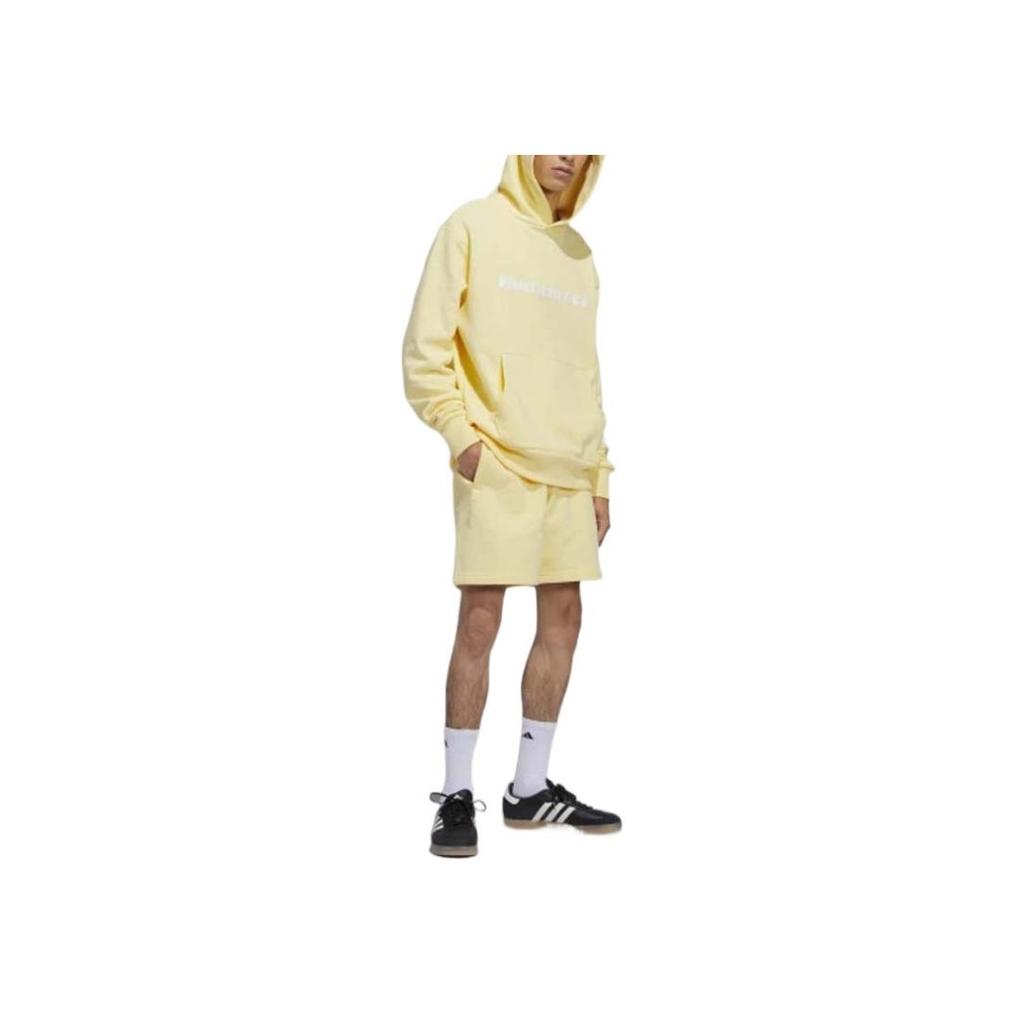 Adidas Originals Trefoil X Pharrell Williams Solid Letter Logo Print Hoodie Unisex Tops Yellow H46993