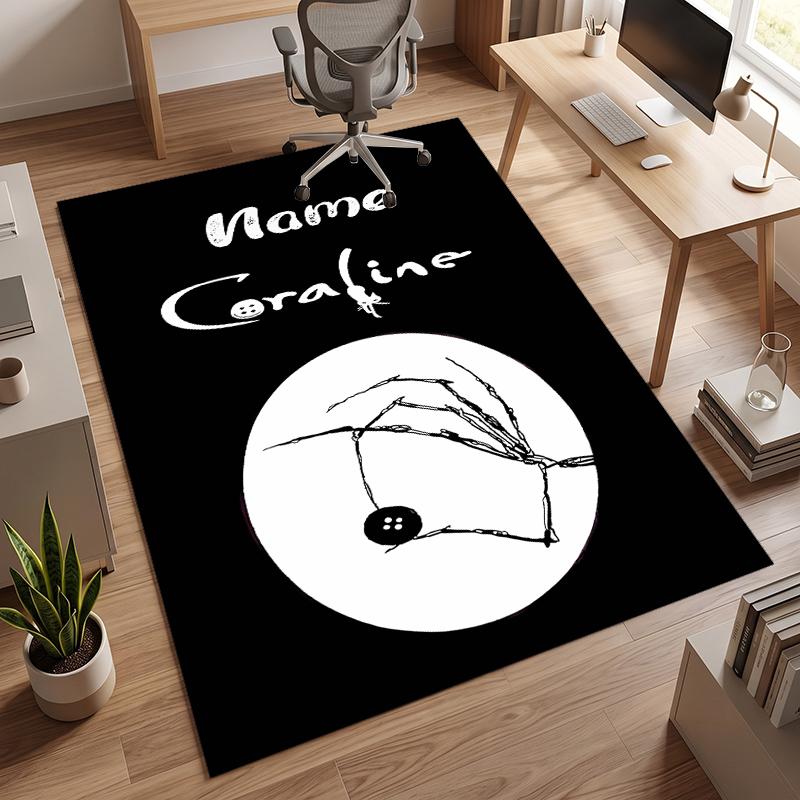 Coraline (1) Tappeto da Ufficio Personalizzato con Nome Decorazione Elegante per Soggiorno Camera da Letto Cucina