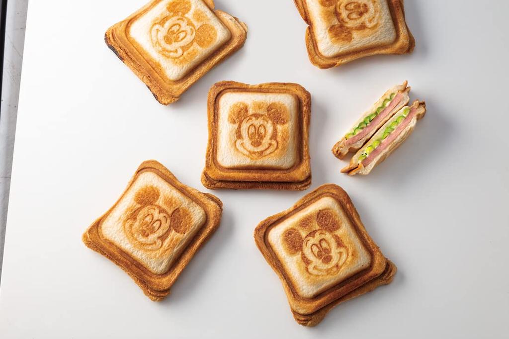 Skater Hot Sandwich Maker, Cute Baking, Direct Heat, Aluminum, Disney Mickey Mouse, Easy to Clean, ALHOS1-A