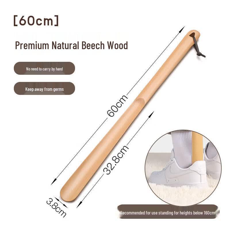 Long-Handled Walnut Wood Shoehorn