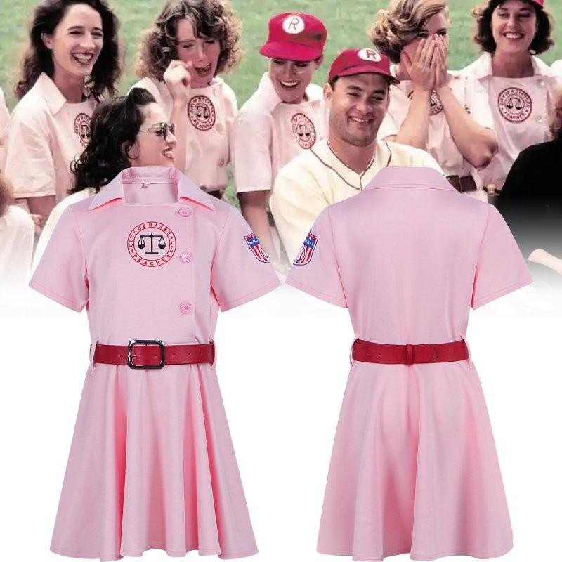 Stylish Girls Baseball Costume Set For Kids Featuring Red Pink Alliance Design