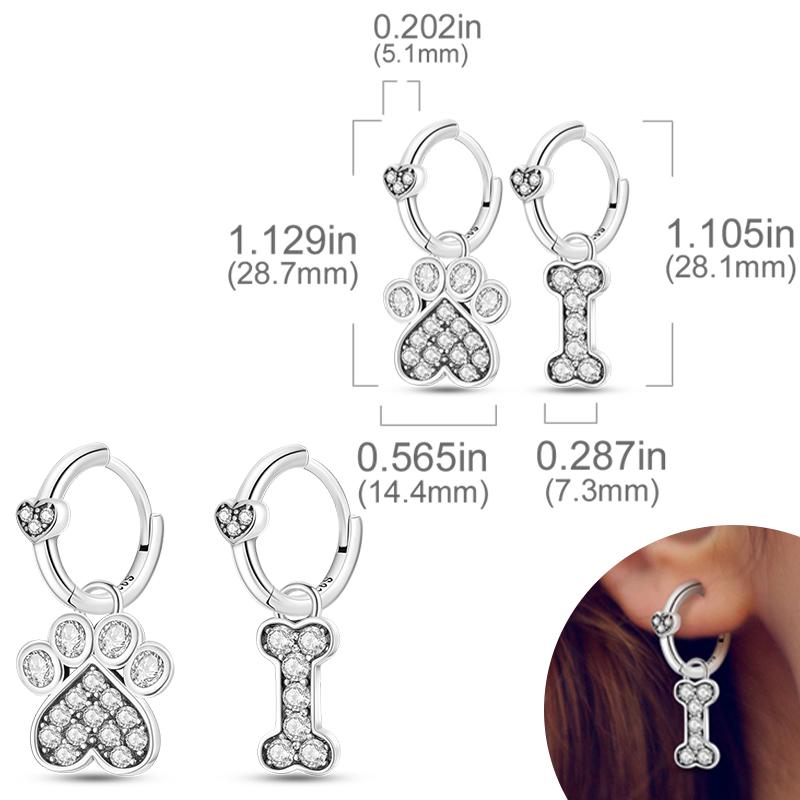 New Women Earrings Original 925 Silver Hoop Earrings Engagement Wedding Birthday Drop Earring Women Jewelry Gifts