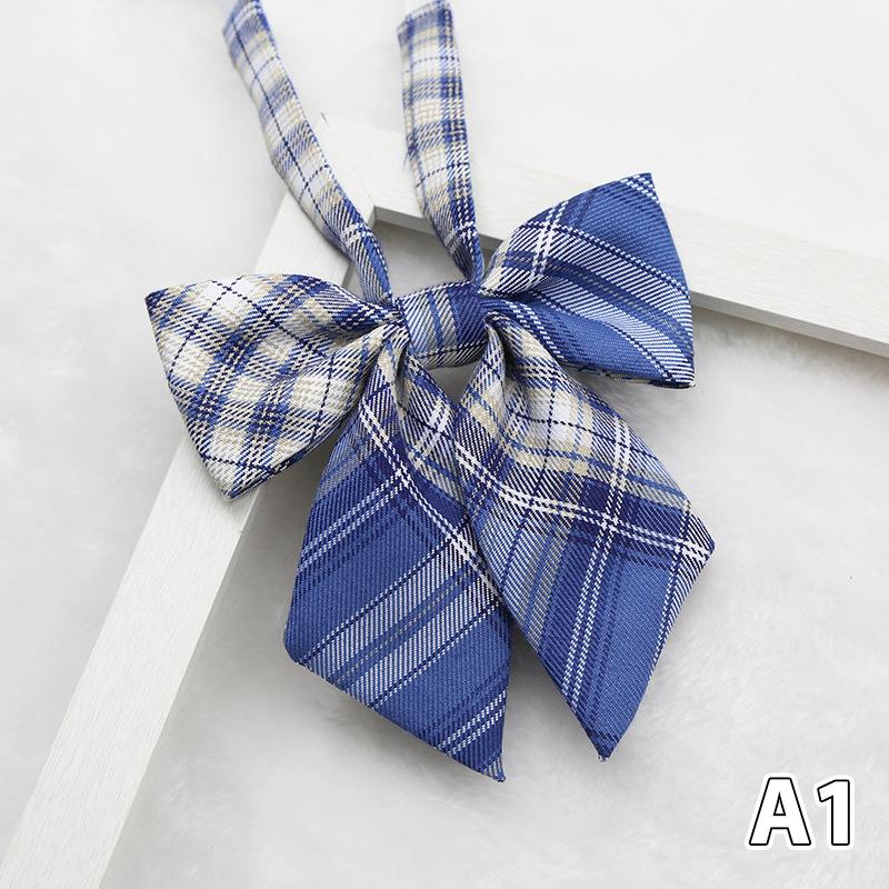 Personalized Flower Plaid Uniform Collar Flower Bow Tie Small Fresh Sailor Suit Bow KTB