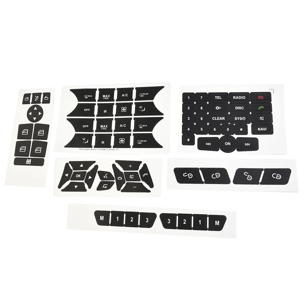 Autoaufkleber Abziehbilder für Mercedes 2007-2014 Reparaturknopf Tür Lenkung Klimakontrolle A/C Fenster W Radio Aufkleber