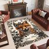Fox Theme Crystal Velvet Floor Rug Personalized Custom Name Text Warm Carpet Home Decoration