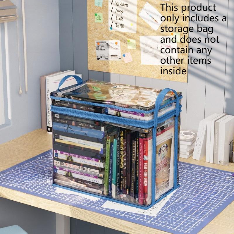 

Large Capacity Student Moisture-proof Organizing Bag Book Storage Box Large Opening Transparent Waterproof Textbook Storage Bag S 23x17x23cm
