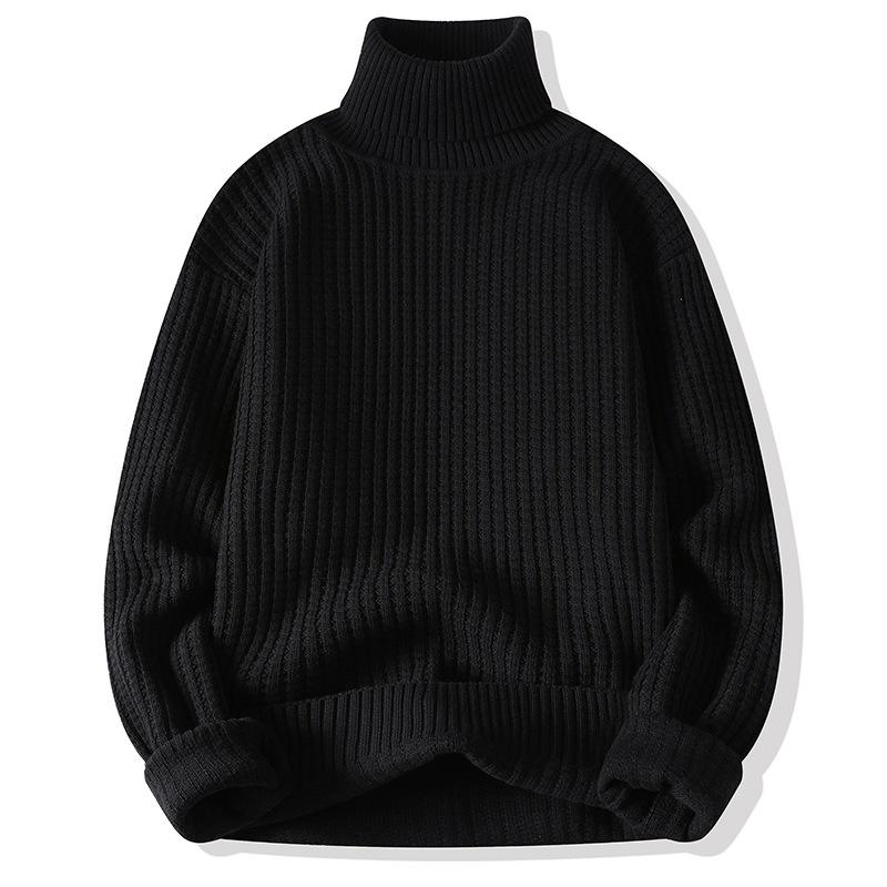 Men's Trendy Korean Style Thick High-Neck Sweater for Autumn/Winter