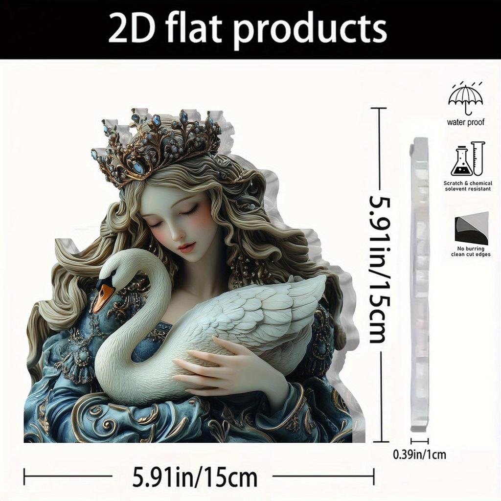 1pc Queen Holding a Goose Acrylic Desktop Decoration - Bohemian Style Tabletop Ornament, Suitable for Home, Bar, Cafe, or Office Decor