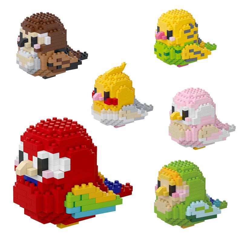 Cute Colorful Parrot Small Particle Building Block Micro Blocks Toys Sets Animals 3D Models Ornament Gifts
