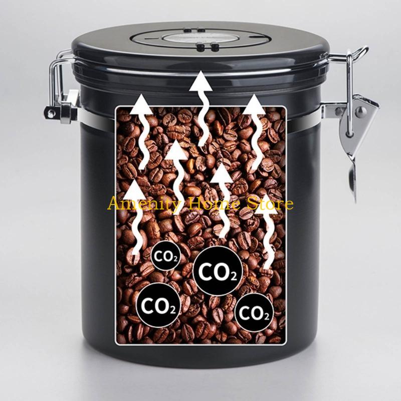 F26C Coffee-Bean Container for Ground Coffee-Bean Storage Jar Stainless Steel