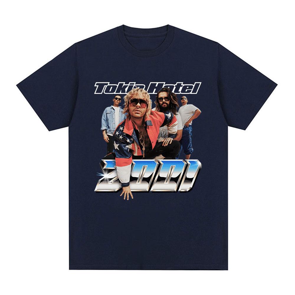 Niemiecki Zespół Rockowy Tokio Hotel Graficzny T-shirt Moda Męska Hip Hop Punk Krótki Rękaw T-shirt Casual Bawełniane Oversize'owe T-shirty