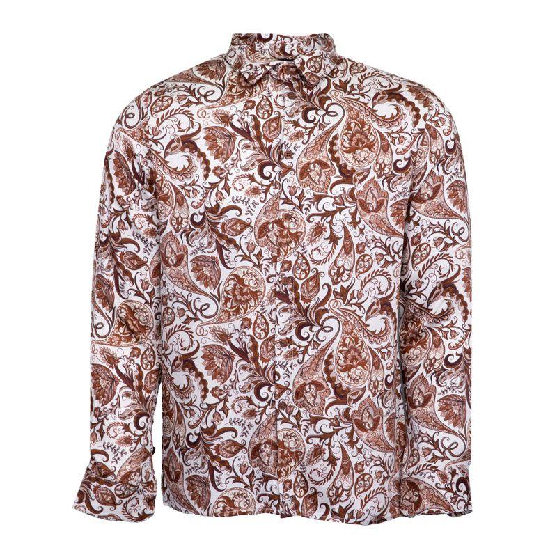 

Men s brown paisley print lightweight shirt IMPERIAL M белый