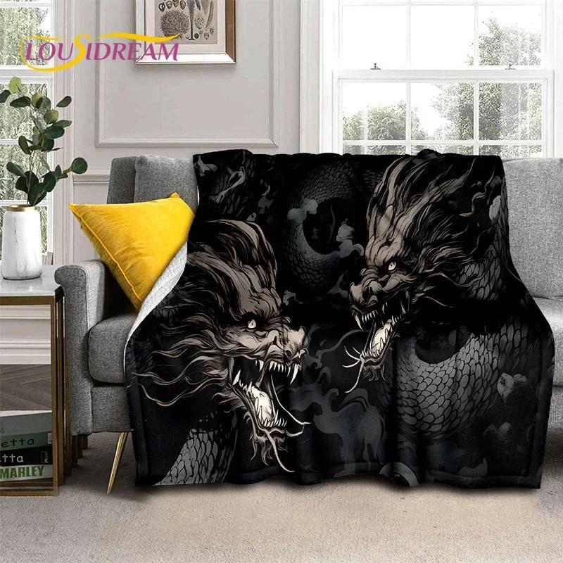 29 Style New Chinese Loong Dreamy Dragon Cartoon Blanket,Soft Throw Blanket for Home Bedroom Bed Sofa Picnic Travel Office Cover