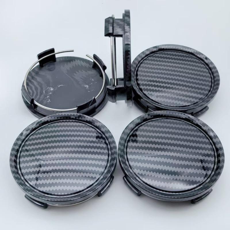 4pcs ABS 74mm ( 69mm I.D) Carbon Fibre Car Wheel Center Caps Rim Hubcaps Centre Cover Wheels Hub Lid Replace Styling Accessories