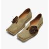 Retro Nische Blume Quadratischer Kopf Einzelne Schuhe 2026 Sommer Neu Mori Serie mit Rock Ein-Pedal Flachsohlige Handgefertigte Damenschuhe
