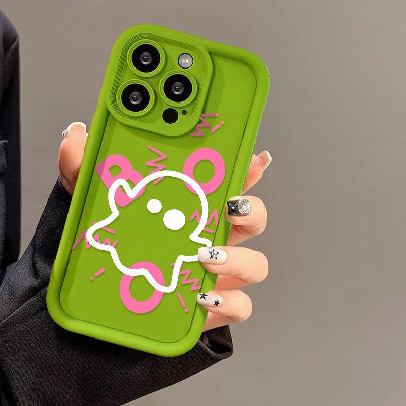 Cute Little Ghost for iPhone17PorMax Mobile Phone Case 14 Apple 13 Matte 12/15 Fine Hole Anti-drop