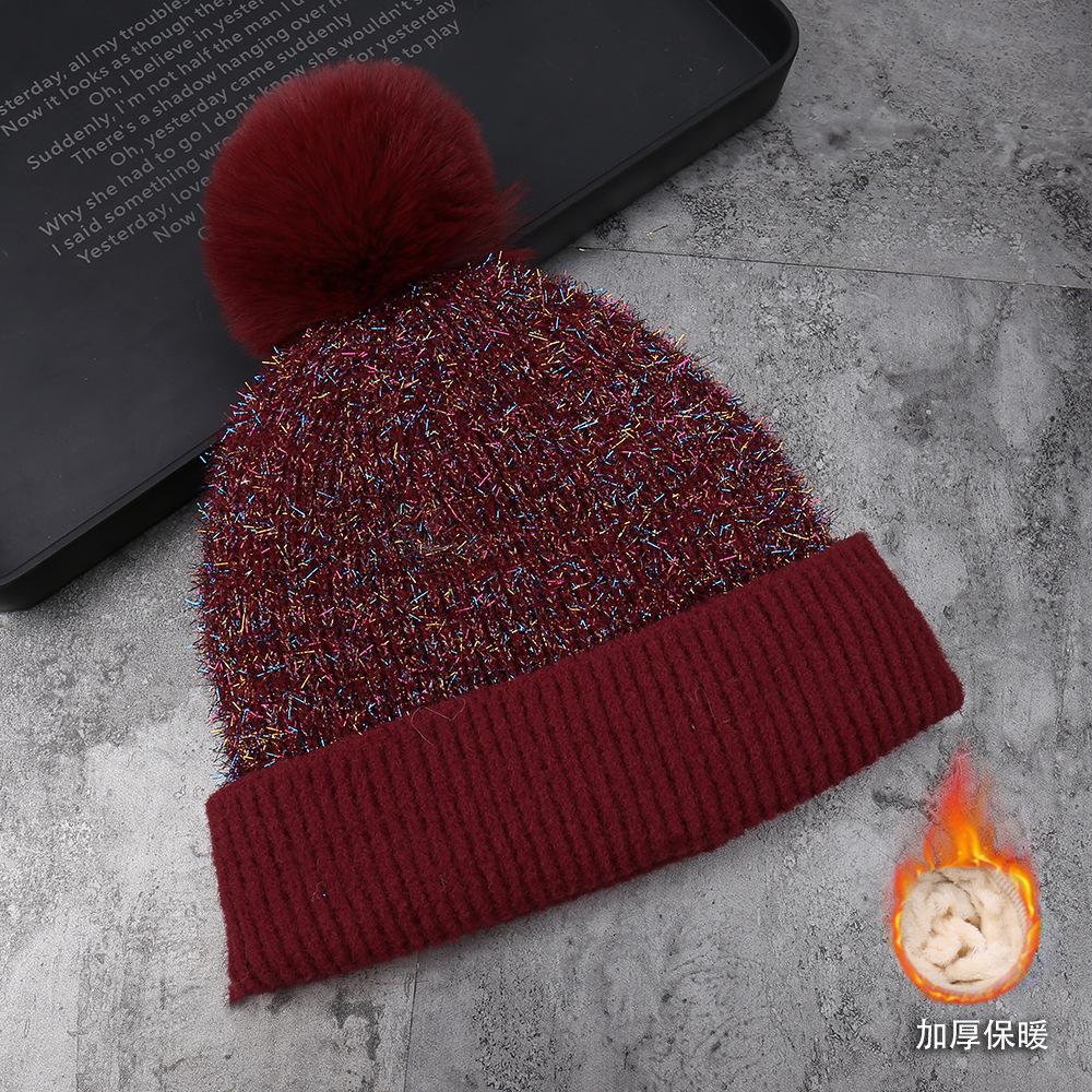 Winter New Hairball Decoration Cold-resistant Warm Comfortable Knitted Hat Outdoor Travel Comfortable Windproof Ear Protection Wool Hat